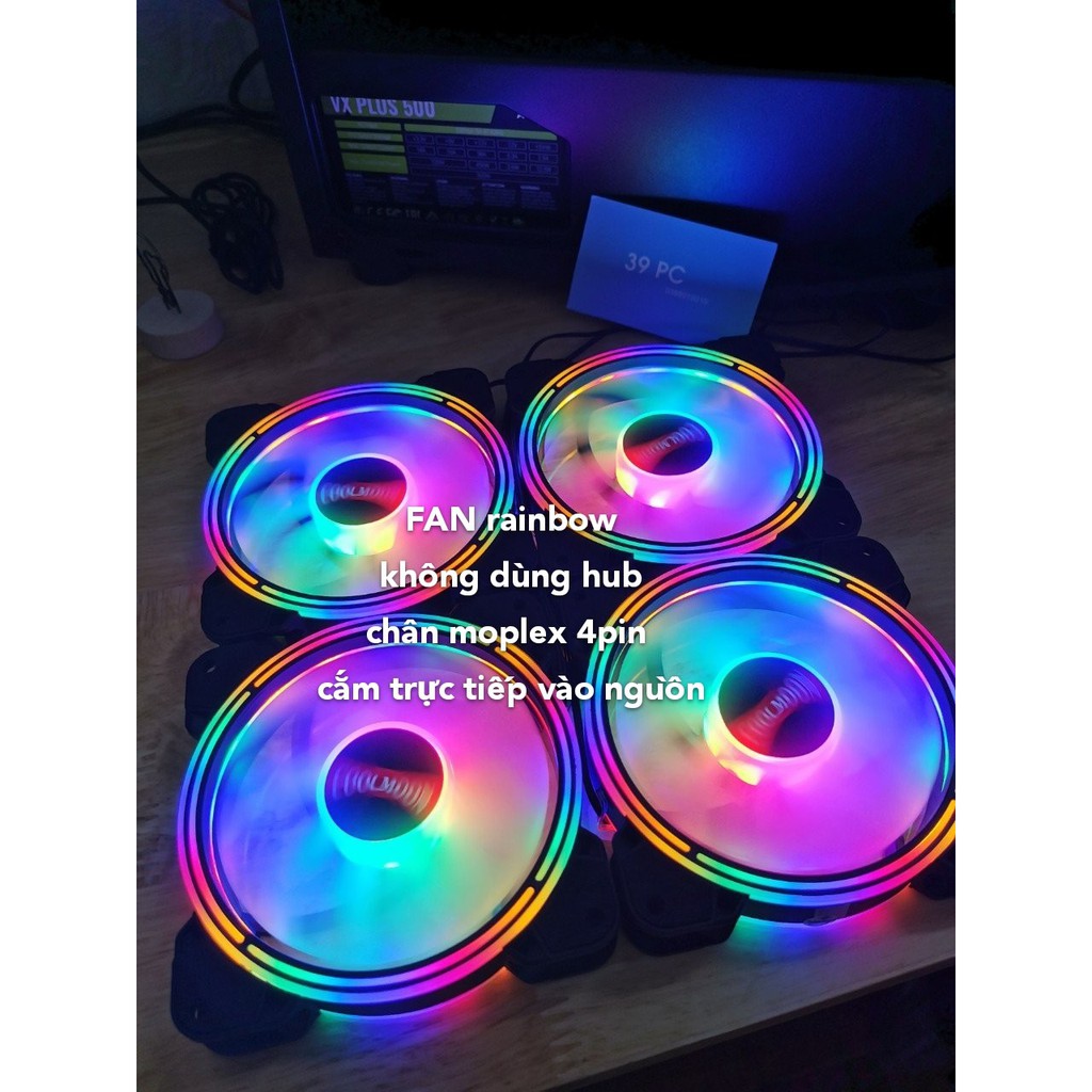 Fan case Làm Mát Máy Tính CoolMoon Rainbow, fan RGB các mã new