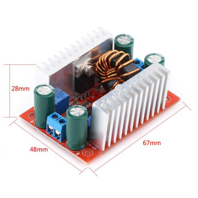 Mạch Tăng Áp Nâng Áp Boost 400W 12A có điều chỉnh Áp và dòng - làm nguồn cho LED / Sạc pin -  Step-up Boost Converter