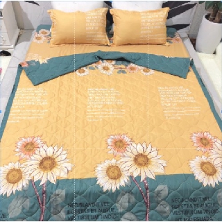 Set 5 chăn hè ga gối Tặng vỏ gối ôm HOA HƯỚNG DƯƠNG đủ kích thước