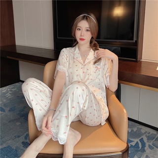 Bộ Lụa Mặc Nhà Pijama Nữ Chất Lụa Cao Cấp Mát Mềm Mịn Elsa Pijama