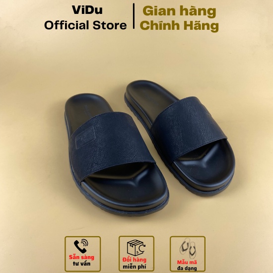 Dép nam thời trang D&amp;G đen ViDu 8809 đơn giản, trẻ trung