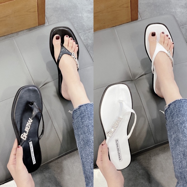 🔥 SALE <3 Sale Hot | Trợ Giá | Dép xỏ ngón alexander wang quai đá spsl fullbox bill túi giấy .  New 