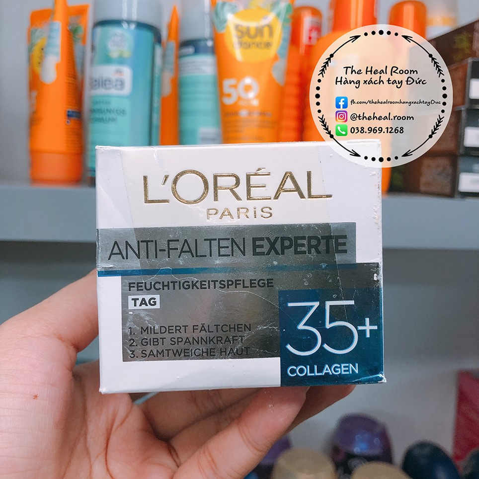 Kem dưỡng da Loreal 🍓FREESHIP🍓 Anti Falten Experte 35+ giảm mờ nếp nhăn tuổi 35+ dùng ban ngày 50ml [Hàng nội địa Đức]