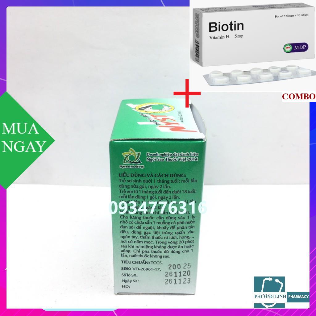 Combo Biotin 5mg+ Bột pha rơ miệng Nyst hộp 10 gói