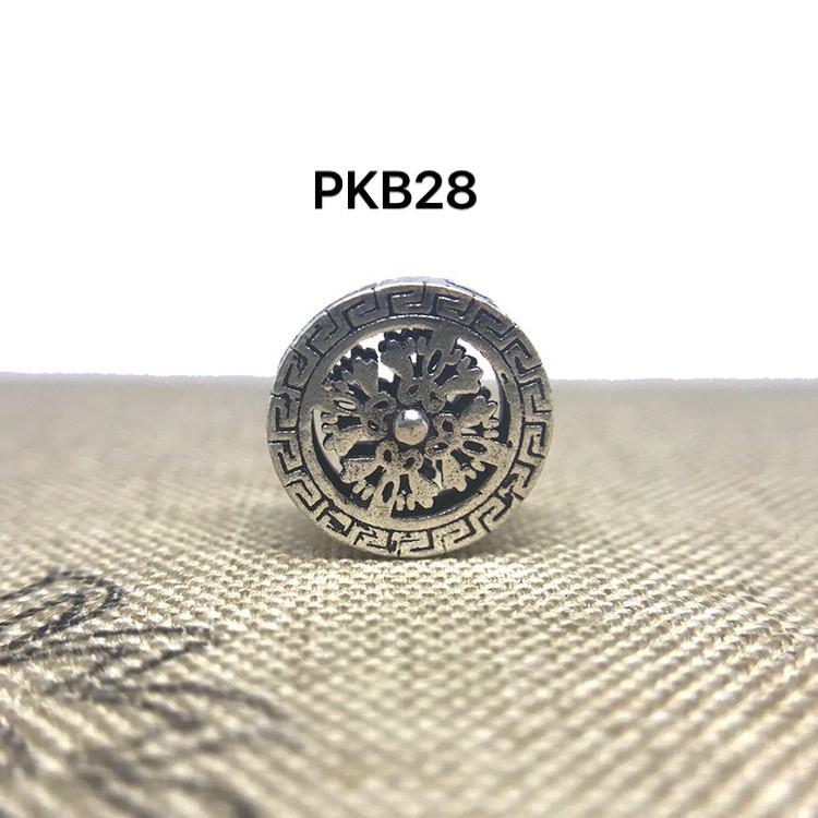 PKB28 Charm Bánh Xe Pháp Luân Bạc 925 Size 14X5MM