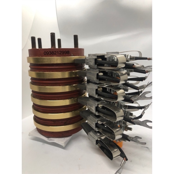 cổ góp điện + bộ chổi than trục65/110/180/6 pha
