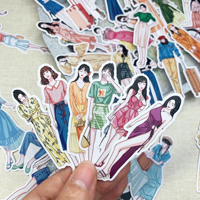 Mới Miếng Dán Trang Trí Sổ Tay Hình Cô Gái Mori girl Dễ Thương