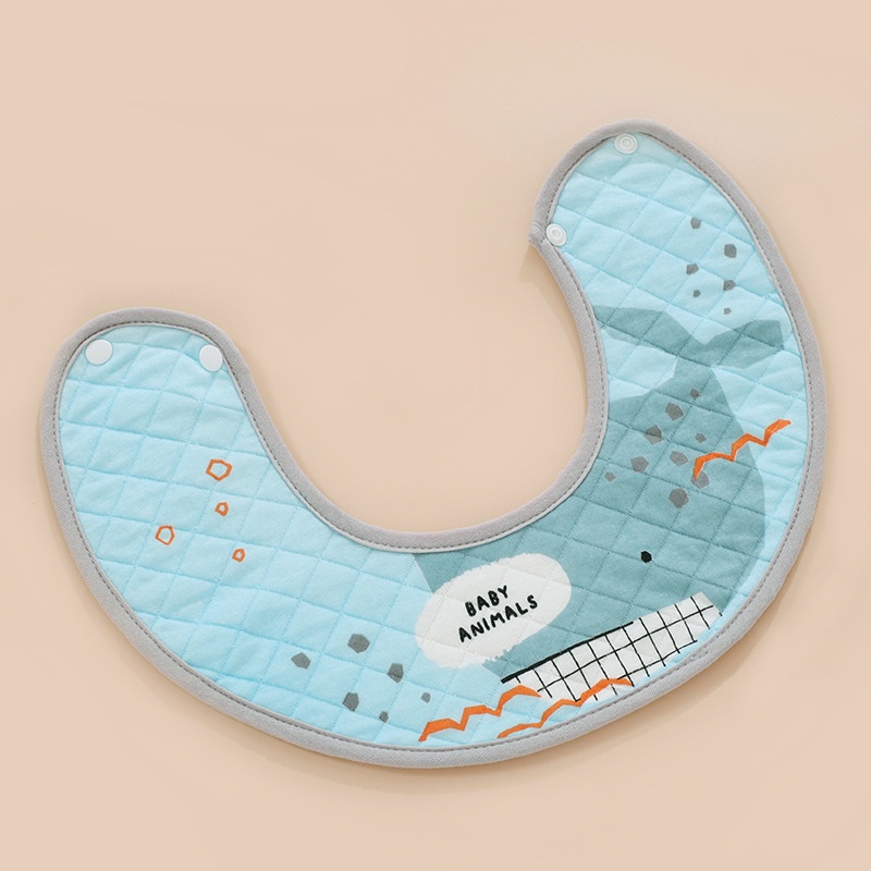 Yếm tròn xoay 360 cho bé chất cotton mềm mịn có lớp chống thấm và cúc bấm chắc chắn - Y8