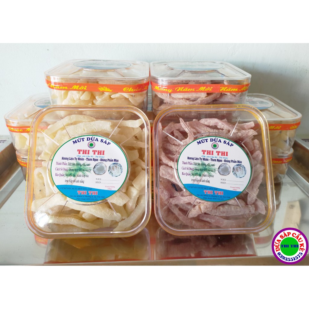 MỨT DỪA SÁP LÁ CẨM 1Kg (Loại 1)