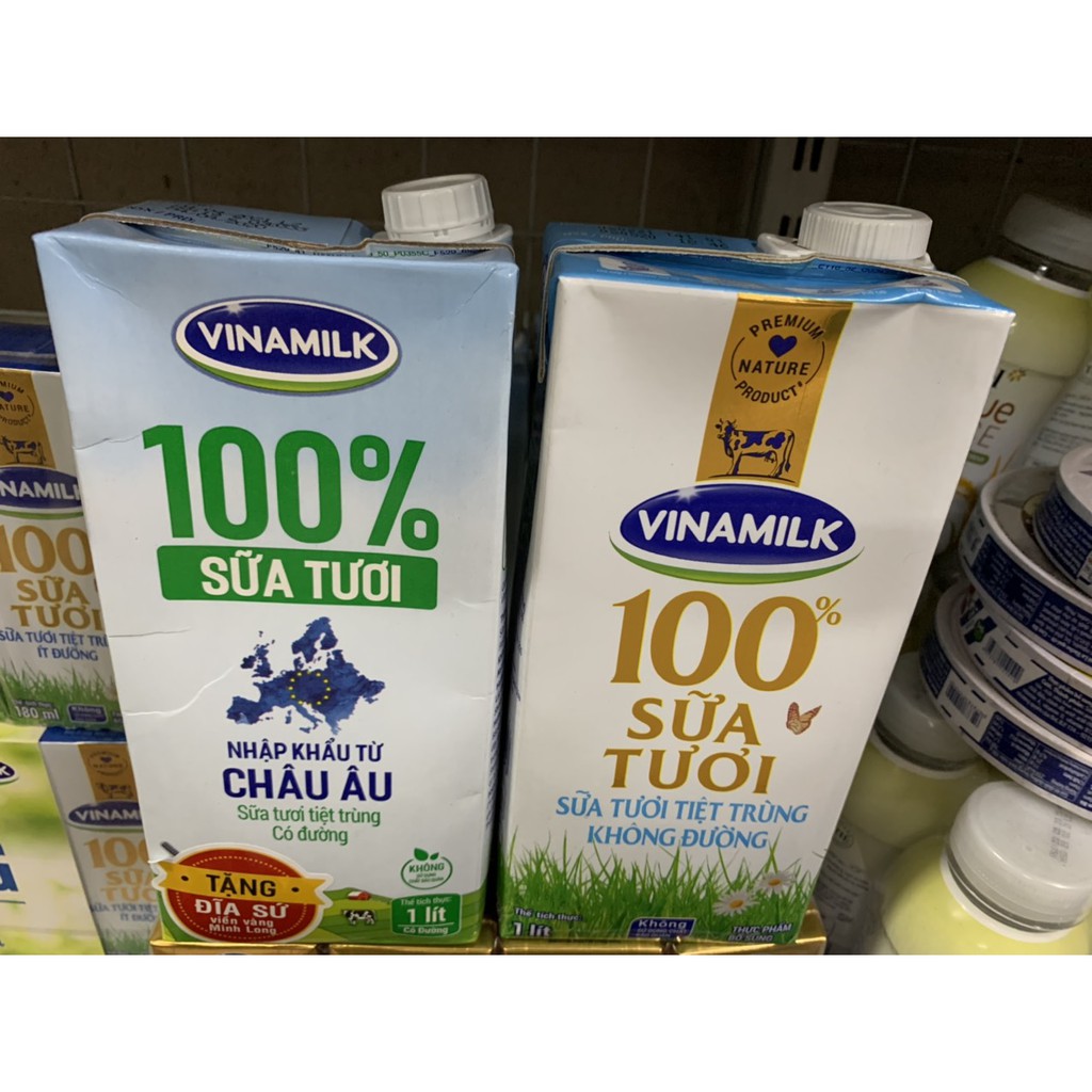 Sữa tươi tiệt trùng Vinamilk 100% có đường, không đường- Hộp giấy 1L 5.0
