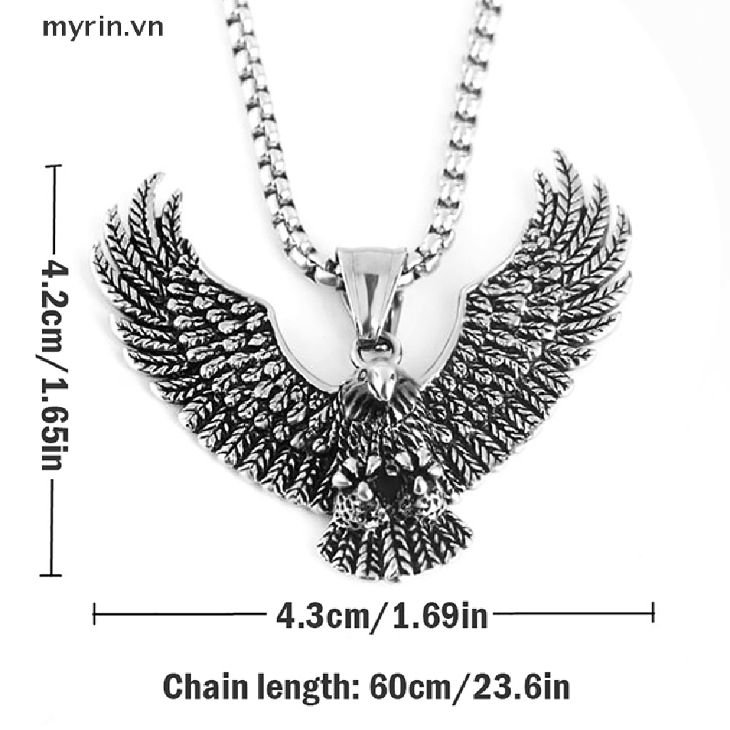 Vòng cổ Mặt Đại Bàng Bằng Thép Không Gỉ Phong Cách Vintage Cho Nam