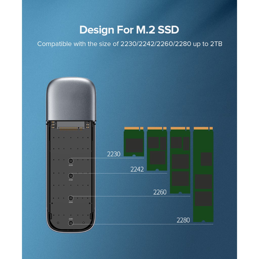 Box đựng ổ cứng SSD M.2 Sata NGFF chuẩn USB 3.0 Ugreen 60355