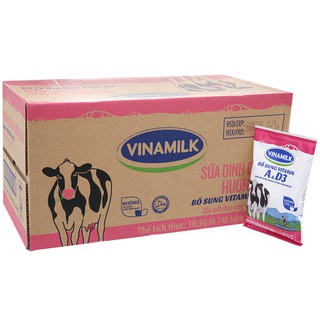 Thùng 48 bịch sữa dinh dưỡng Vinamilk A&D3 hương dâu 220ml