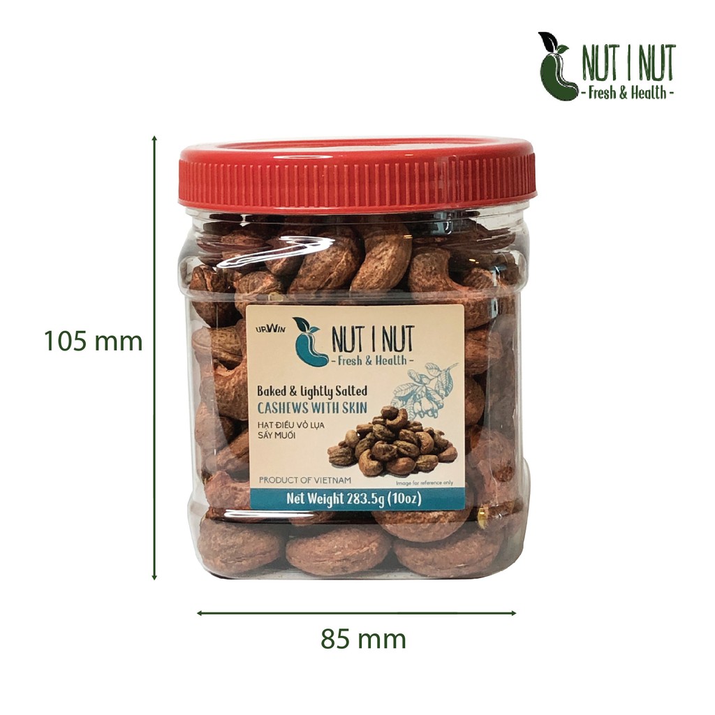 Hạt điều Nut I Nut vỏ lụa sấy muối hũ 283.5 gram - UP &amp; WIN