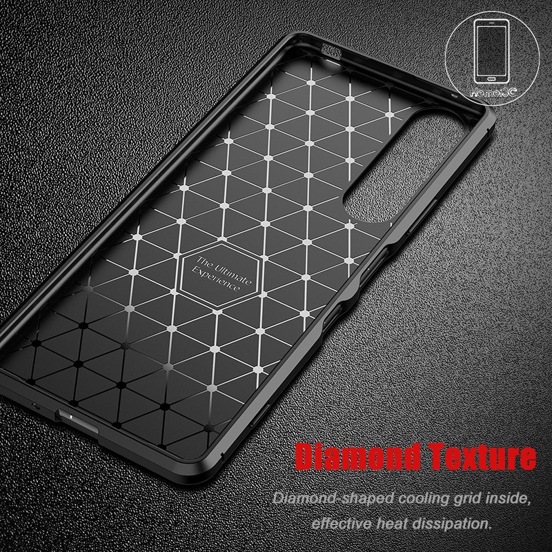 Ốp điện thoại TPU mềm sợi carbon cho Sony Xperia 1 10 5 Xperia1 Xperia10 III II