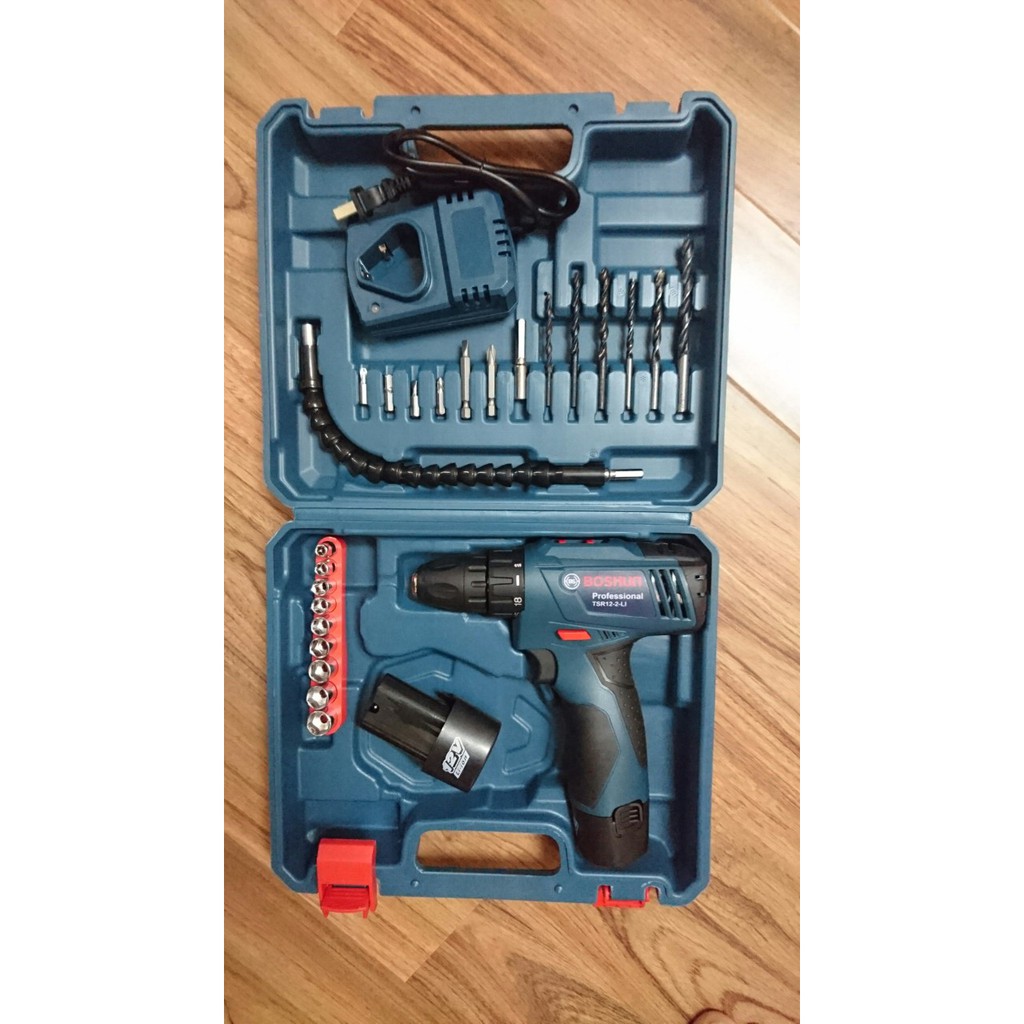 Bộ máy khoan pin, bắt vít pin BOSHUN TSR18 đa năng - Có 2 PIN dùng cả ngày | BigBuy360 - bigbuy360.vn