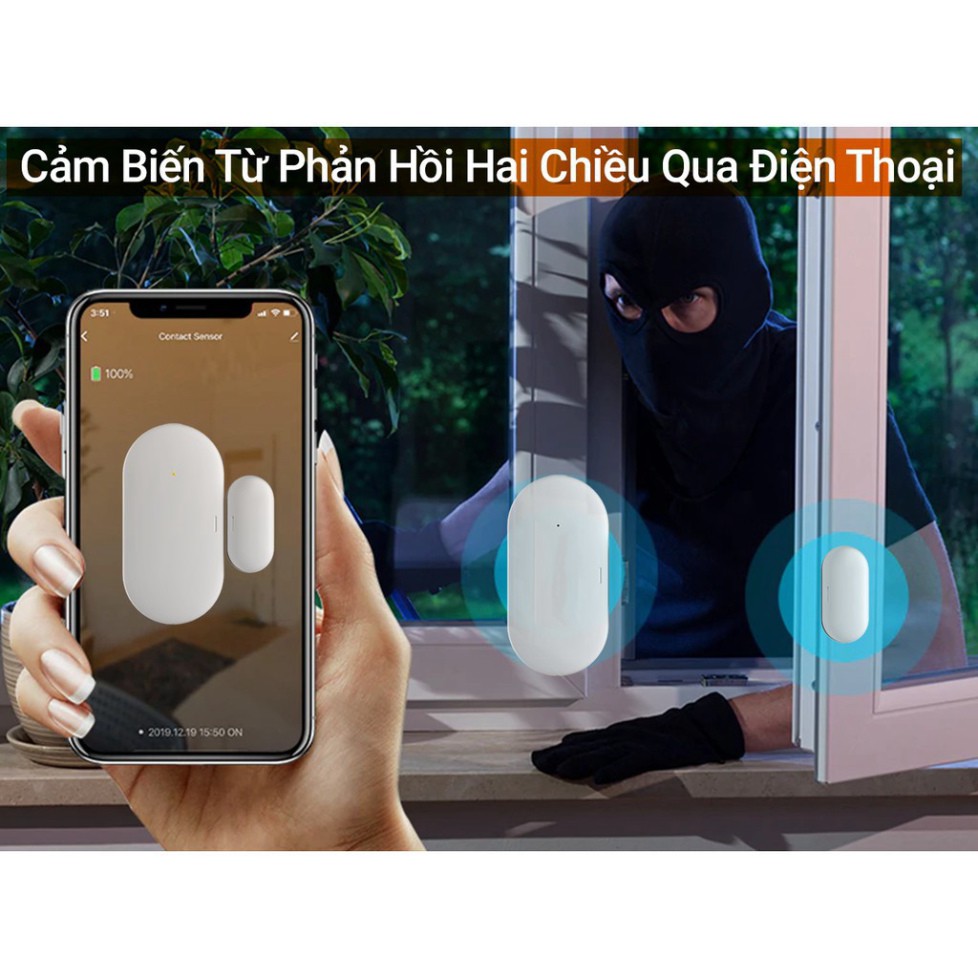 Cảm biến cửa Tuya Zigbee - Cảm biến cửa thông minh, Phát hiện cửa đóng hay mở, Tạo tự động bật đèn, Dùng app Smart Life
