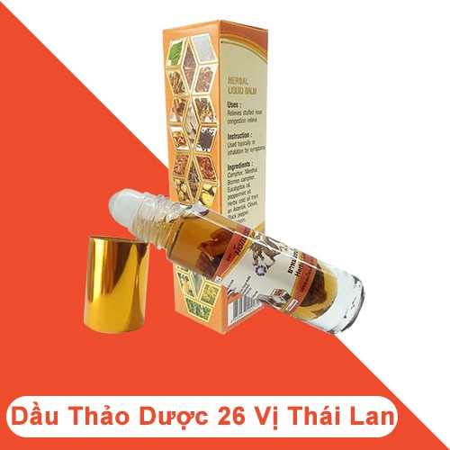 Dầu Lăn Hít 26 vị thảo dược OTOP Thái Lan 8ml