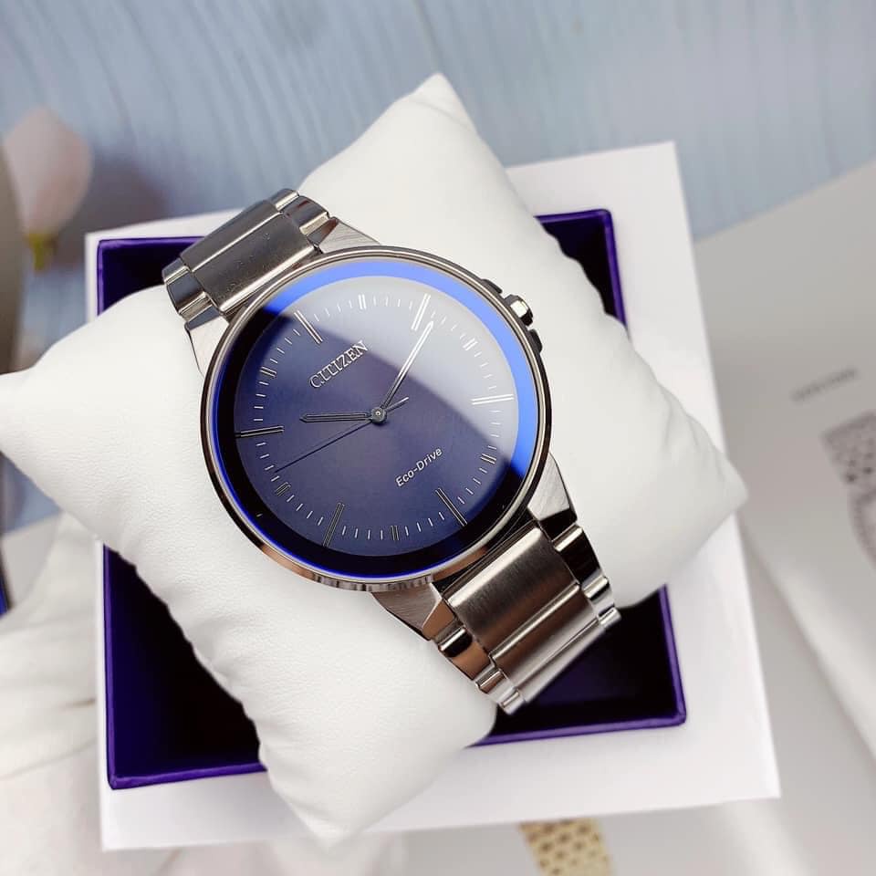 Đồng Hồ Nam Citizen Eco-Drive BJ6510-51L dây bạc mặt xanh