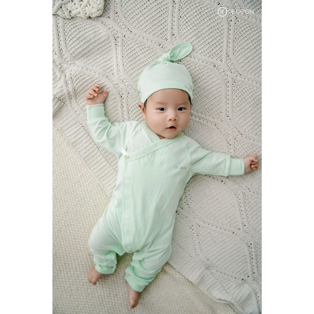LE COON | Set Mũ Knotted, Bao Tay, Bao Chân | Vải COOL mỏng mát | Newborn