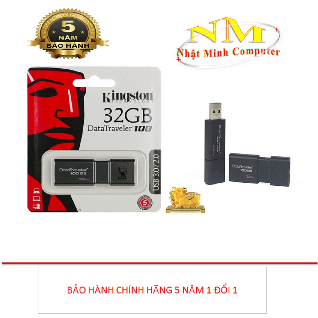 USB Kingston DT100G3 USB 3.0 32GB - Bảo Hành 5 Năm Chính Hãng (SPC/FPT)