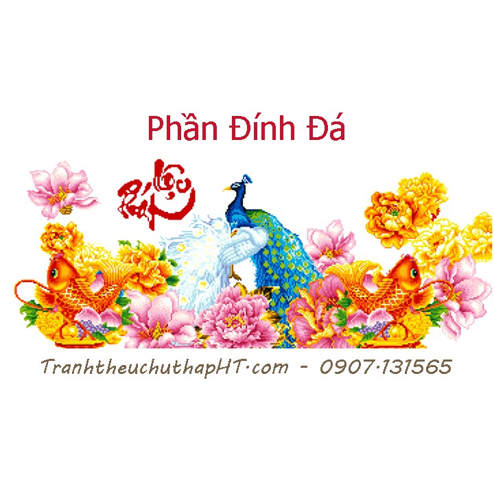 Tranh đính đá phát tài phát lộc 113*50cm - chưa đính