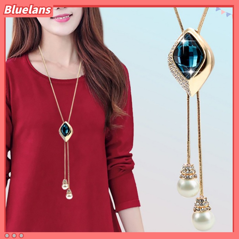 Vòng cổ Mặt Đính Đá Và Ngọc Trai Nhân Tạo Thời Trang