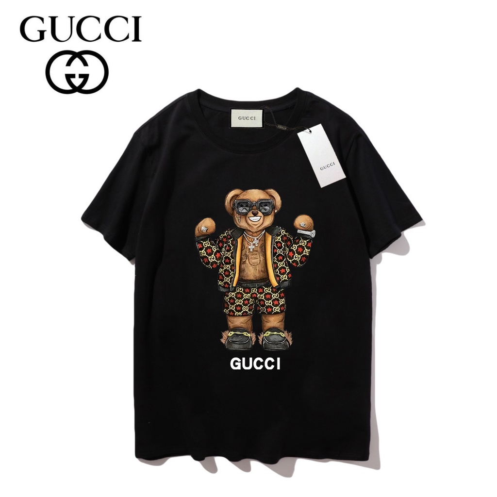Áo Thun Tay Ngắn Chất Liệu cotton In Họa Tiết GUCCI Thời Trang unisex