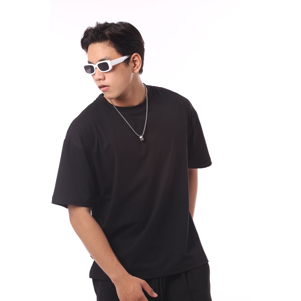 Áo thun trơn nam form rộng, tay lỡ cotton 4 chiều, thoáng mát - GIRAN