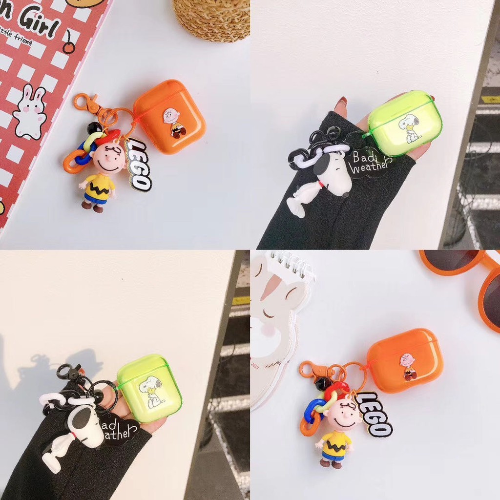 Dễ Thương Vỏ Bảo Vệ Hộp Đựng Tai Nghe Airpods Hình Snoopy Charlie Brown Đáng Yêu Ốp