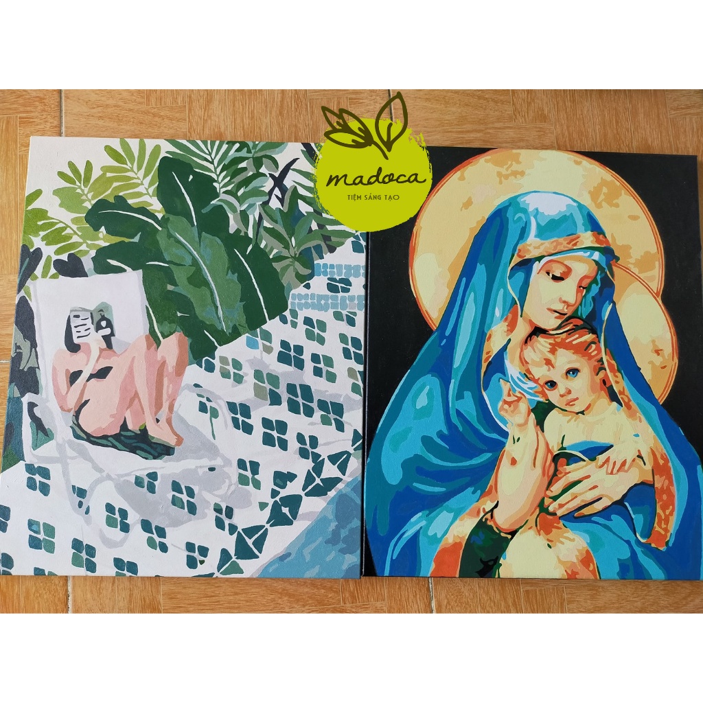 Tranh tô màu số hóa Madoca có khung 40x50cm Phút thư giãn T918