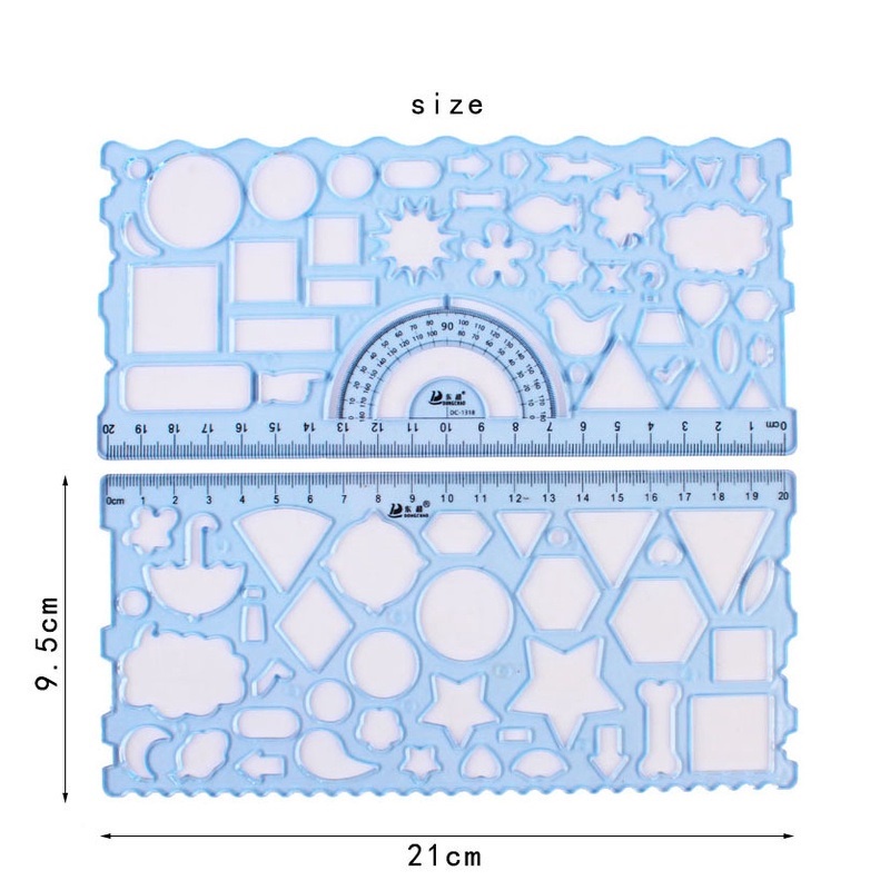 [FREESHIP] BỘ 4 THƯỚC KẺ EKE HÌNH HƯƠU - 2 THƯỚC HÌNH HỌC ĐA MẪU 20cm