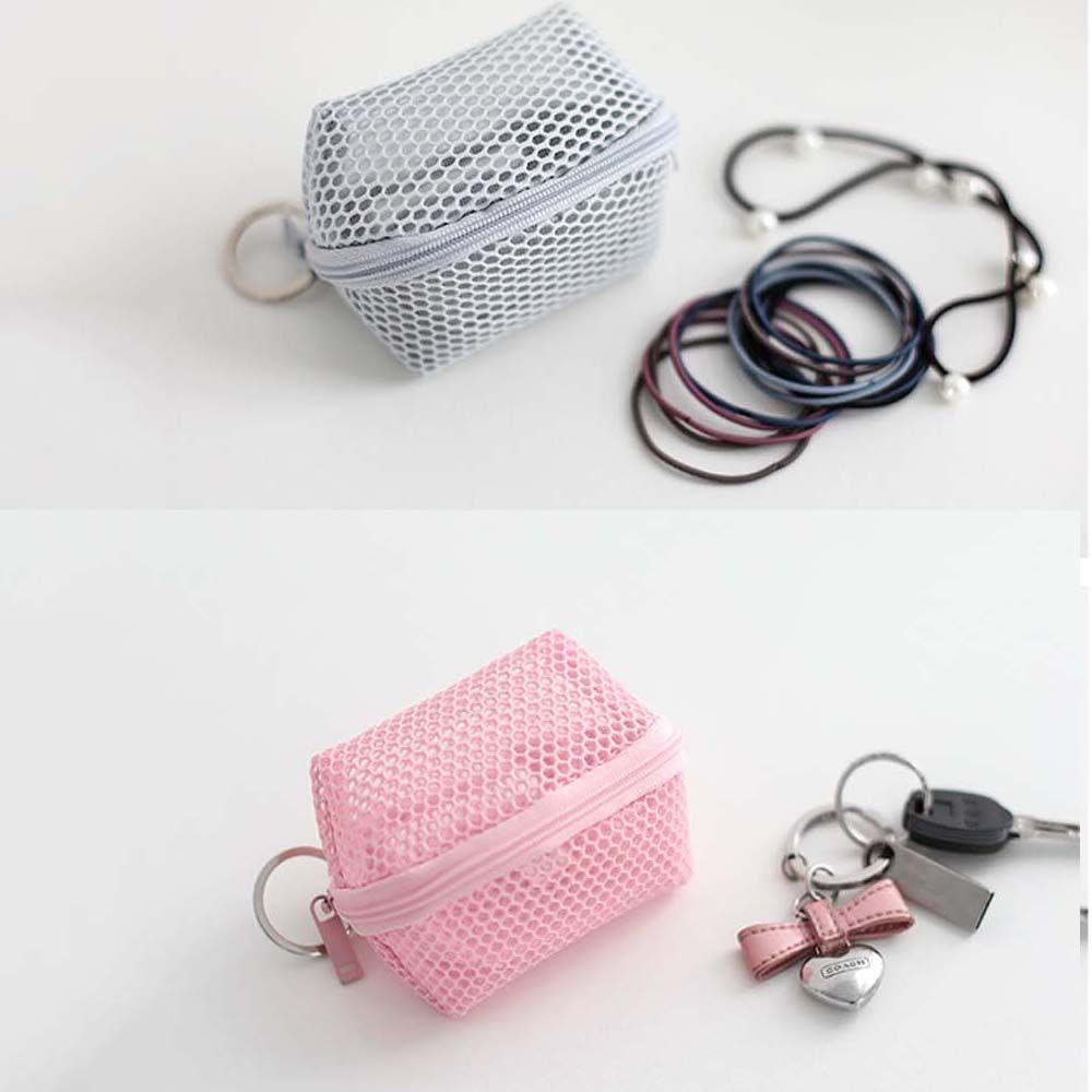 Túi Lưới Đựng Mút Trang Điểm Mini Màu Trơn Thoáng Khí