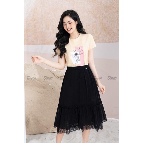 Áo Cotton be da basic in bông hoa 3D Toson AP444E32