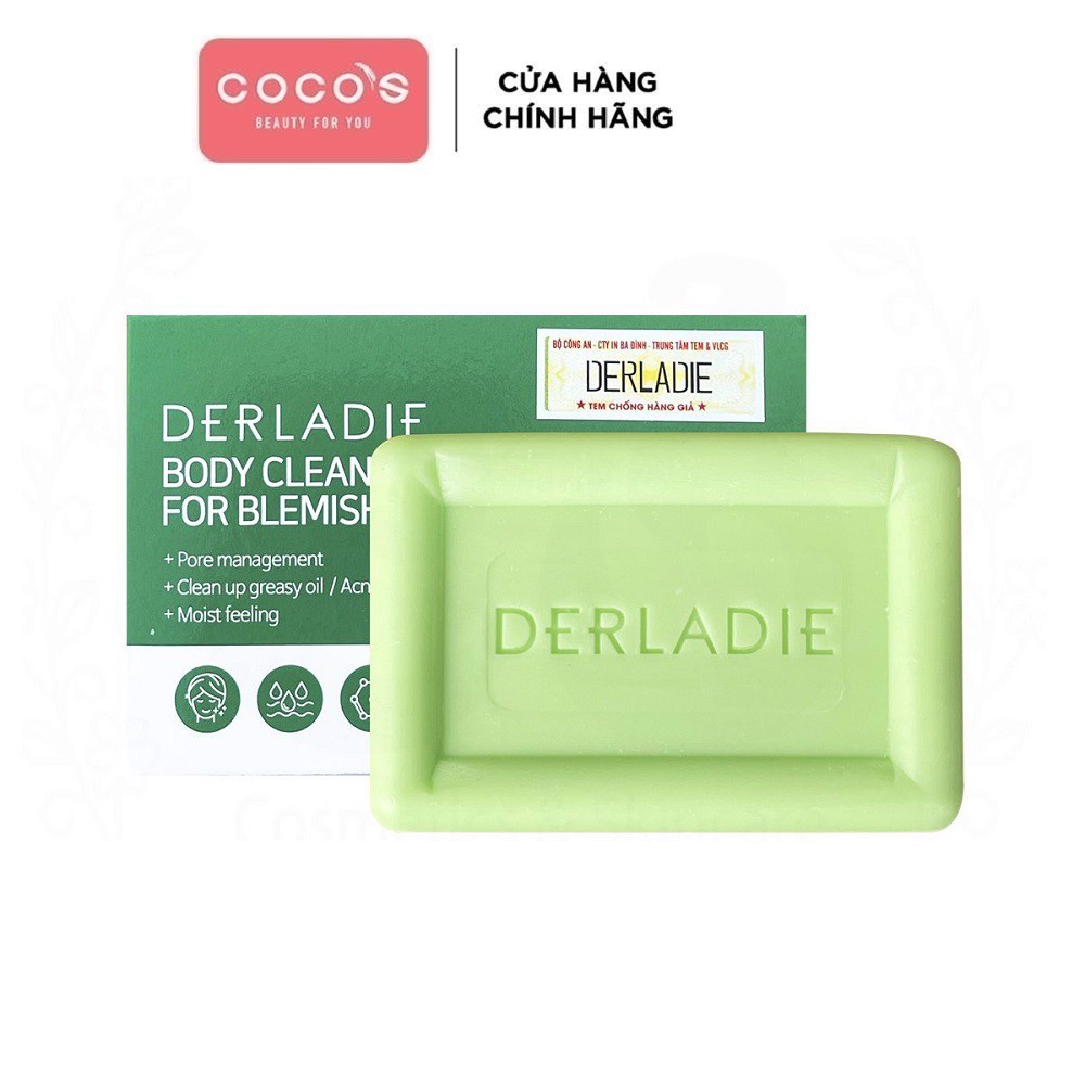 [Tặng túi tạo bọt] Xà Phòng Giảm Mụn Cơ Thể Sau 7 Ngày Derladie Body Cleansing Bar For Blemish Skin 50g