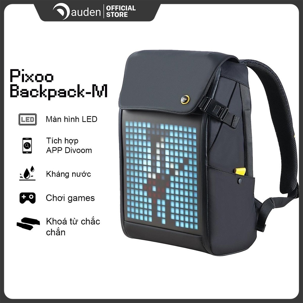 [QUÀ TẶNG] Balo DIVOOM Pixoo Backpack-M, hiển thị màn hình LED, ngăn chứa Laptop 14 inch