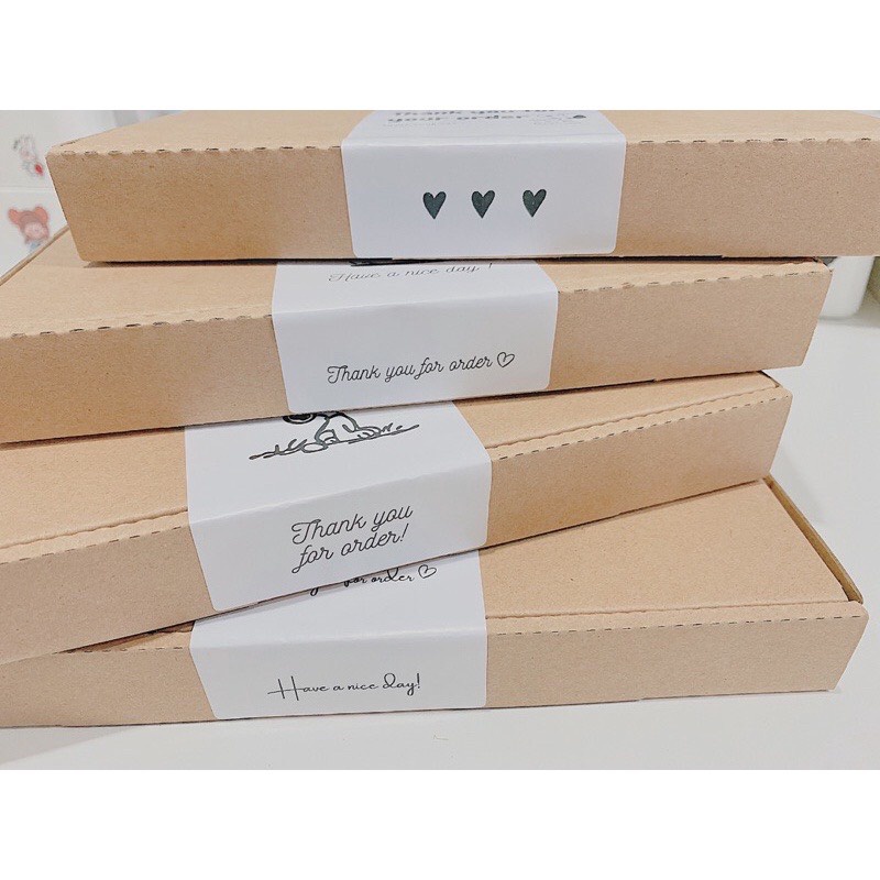 Set 20 tem dán thank you 7x10cm cho hộp carton - tem dán gói hàng trang trí decor