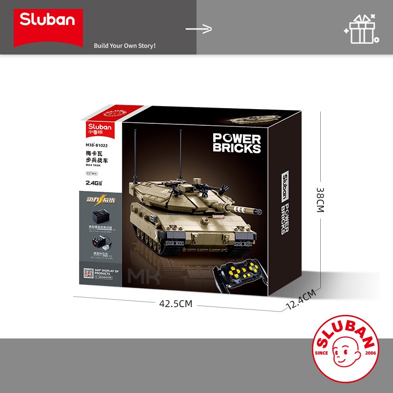 Đồ chơi Lắp ráp Xe Tăng MK4 RC, Sluban B1022 Xếp hình thông minh, Mô hình Xe Tăng