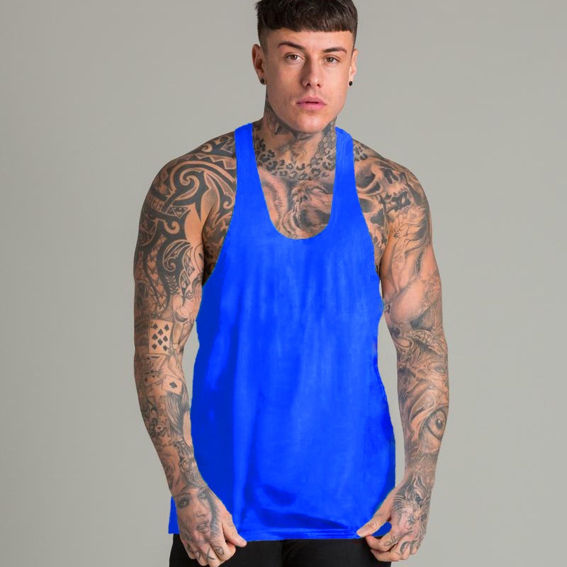 Áo Thun Ba Lỗ Tập Gym Màu Trơn Bằng Vải Cotton Hàng Mới Dành Cho Bạn Nam