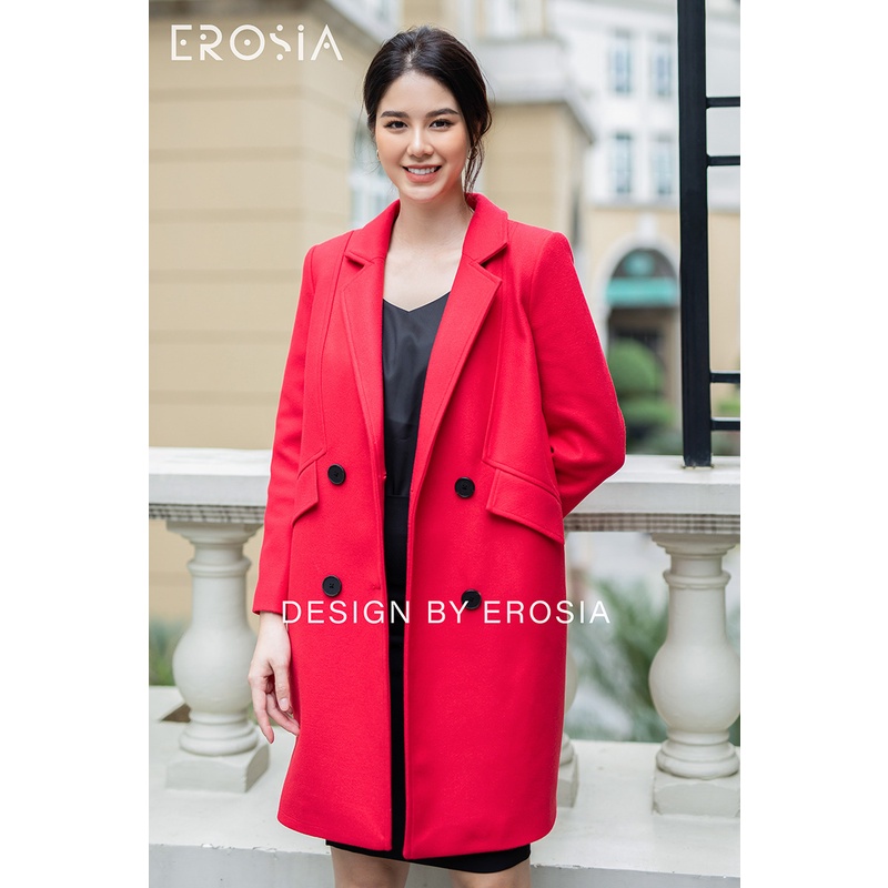 Măng Tô Dạ Ép Đỏ Túi Chéo EROSIA | BigBuy360 - bigbuy360.vn