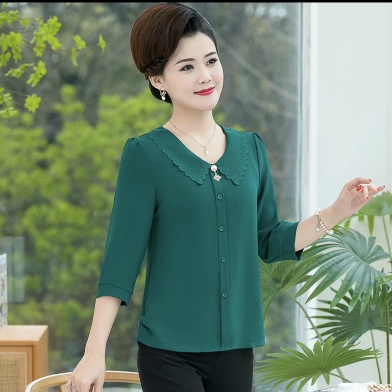 Áo sơ mi nữ trung niên mềm mát kiểu dáng sang trọng NP3364