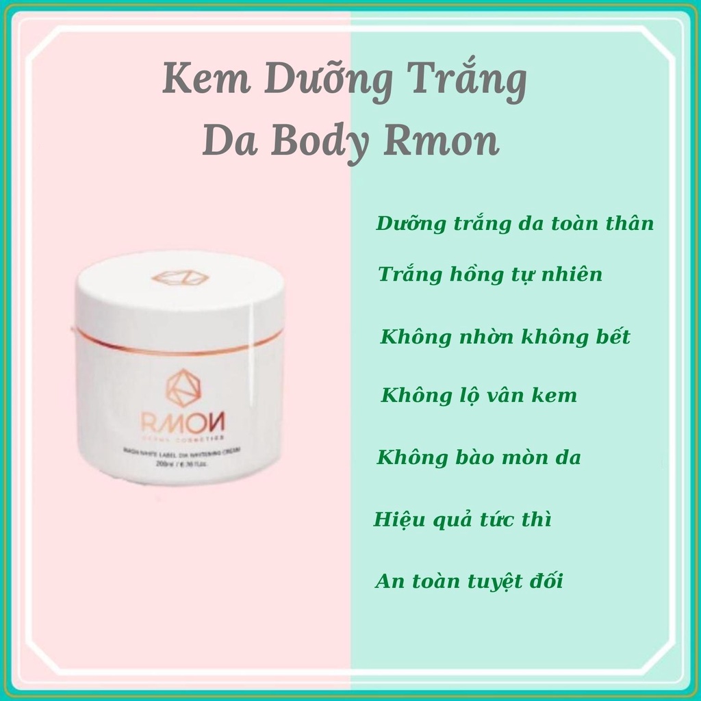[CHÍNH HÃNG] Kem Dưỡng Trắng Sáng Da Body Tế Bào Gốc Rmon White Label Dia Whitening Cream 200ml Hàn Quốc.