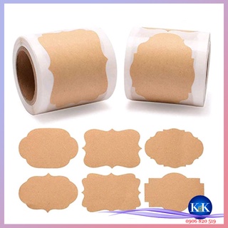 ❧K&K☙ Set 10 nhãn dán chai lọ bằng giấy Kraft