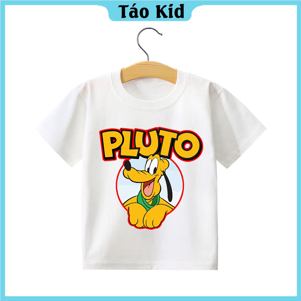 Áo thun bé trai bé gái cộc tay Táo Kid chất cotton in hình Pluto từ 0 đến 10 tuổi hàng VNXK TA95