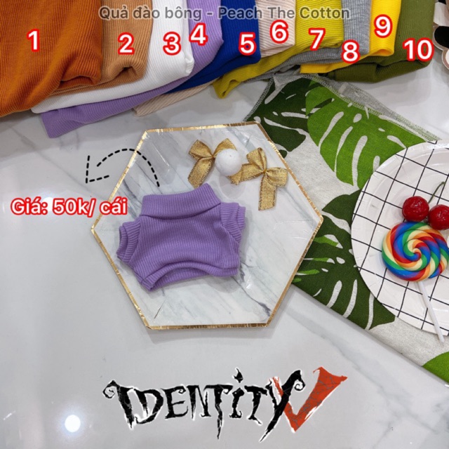 OUTFIT DOLL: Áo cổ lọ cho doll 20cm,15cm, Identity V