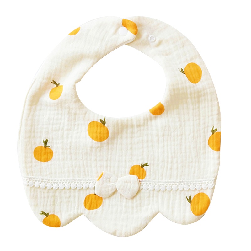 Yếm Ăn Cotton Họa Tiết Dâu Tây / Cherry Hoạt Hình Dễ Thương Cho Bé Sơ Sinh