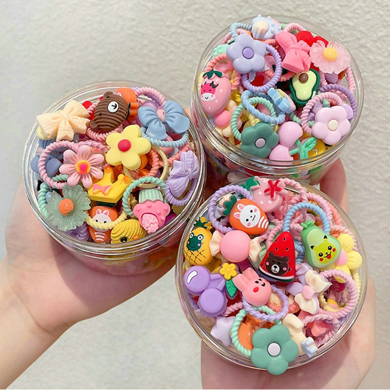 Set 40 / 20 Dây Buộc Tóc Nhiều Kiểu Dáng Dễ Thương Cho Bé