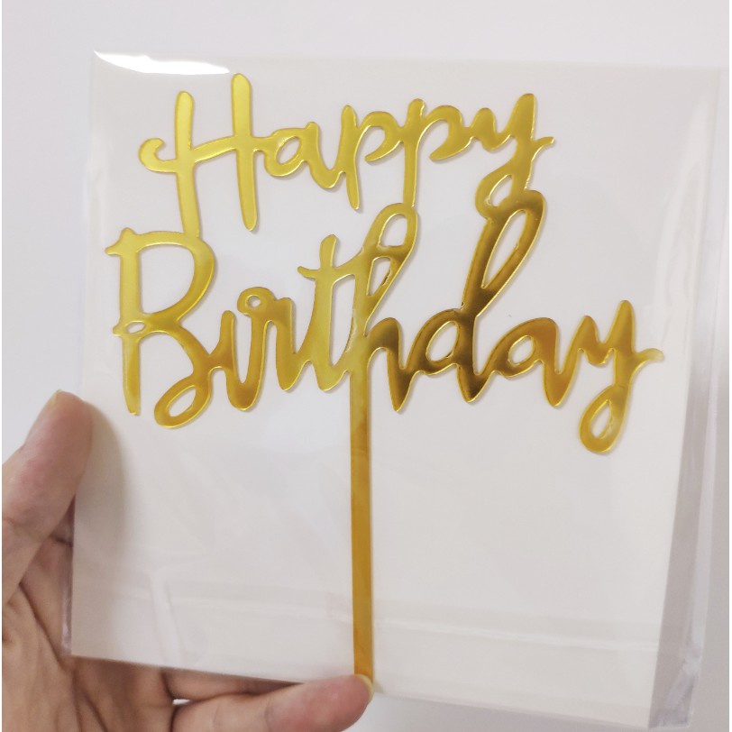 Thanh Cắm Trang Trí Bánh Kem In Chữ Happy Birthday Vui Nhộn Cho Tiệc Sinh Nhật