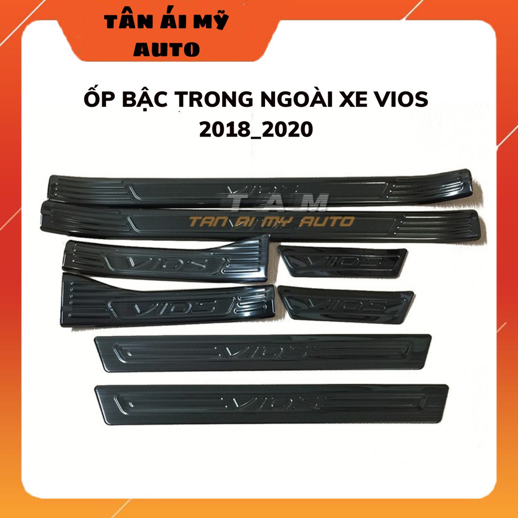 Bộ Ốp bậc cửa xe Vios đời 2018-2020 sơn tian full 8 miếng