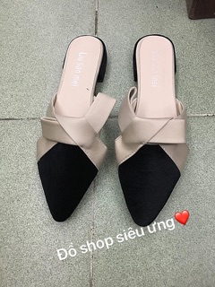 Ảnh thật Giày sục nơ xinh (2 màu) ODER